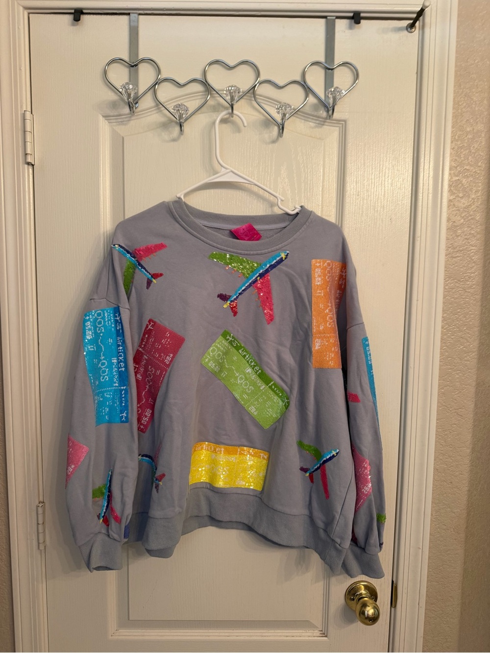 Queen of Sparkles Passport Ticket Sweatshirt M